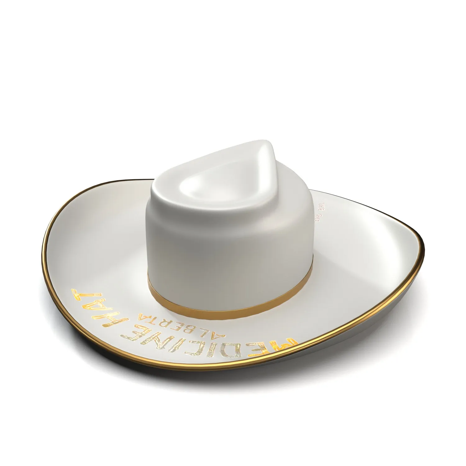 Hat 22 K Gold Western Ranching Decor 2 3D Model_06